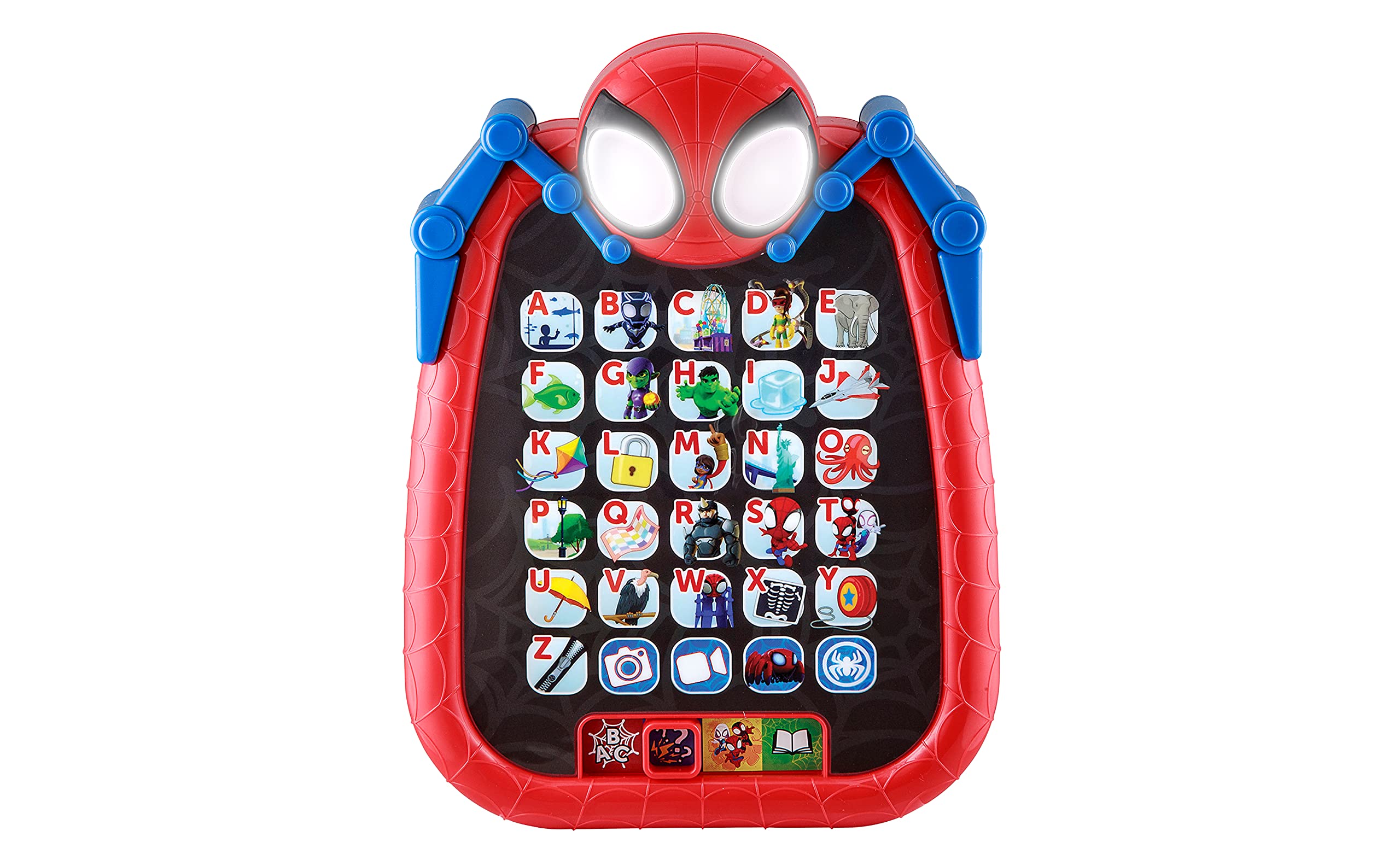ekids Spidey Adventure Tablet front view shows kid-friendly design for early learning.