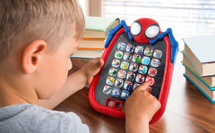 ekids Spidey built-in sounds energize engagement during learning activities.