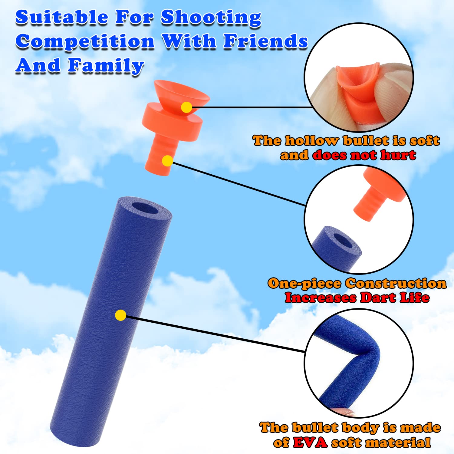EKIND suction darts compatible with Nerf N-Strike series for versatile ammo