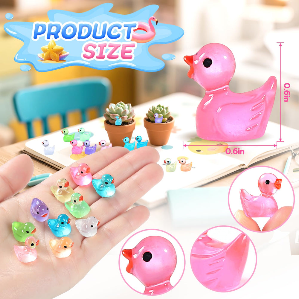 EKisemio 10-color mini ducks for versatile decorations and crafts.