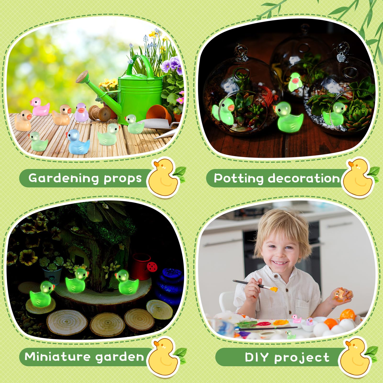 EKisemio cute resin ducks for dollhouse accents and charms.