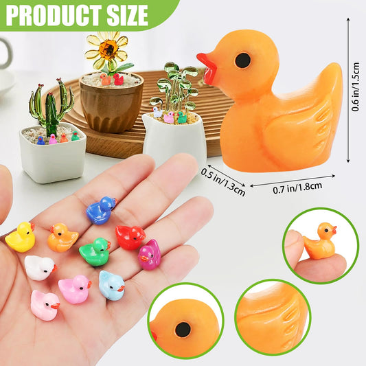 EKisemio mini ducks dollhouse decor in ten colors for whimsical micro layouts.