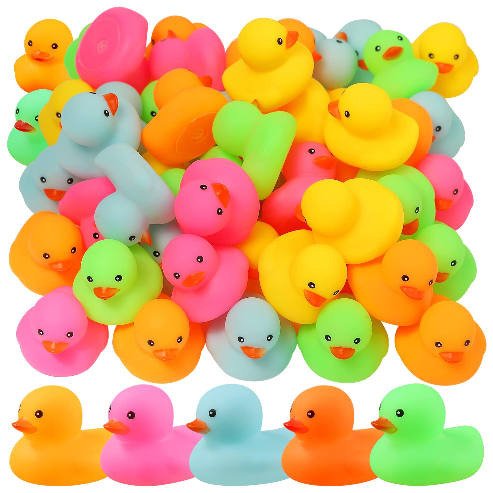 EKisemio mini rubber ducks set for bath time play and cruise party favors.
