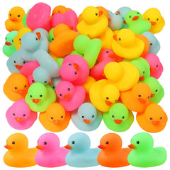 EKisemio mini rubber ducks set for bath time play and cruise party favors.