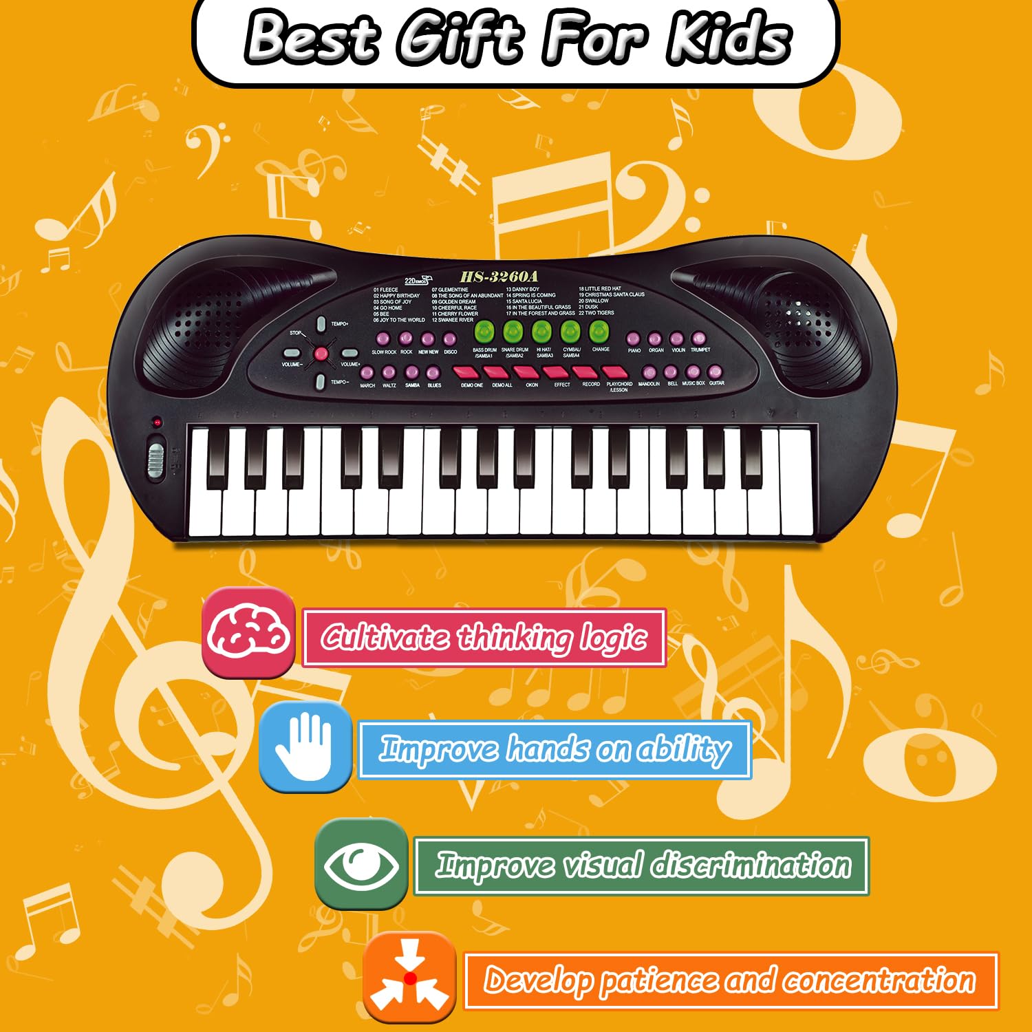 EKKBHKI safety ABS material with smooth edges protects little hands.