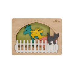 Ekoplay farm animals puzzle layer 1—chunky pieces for toddler hand-eye coordination