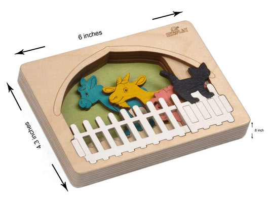 Ekoplay farm animals puzzle layer 2—bright colors engaging visual attention