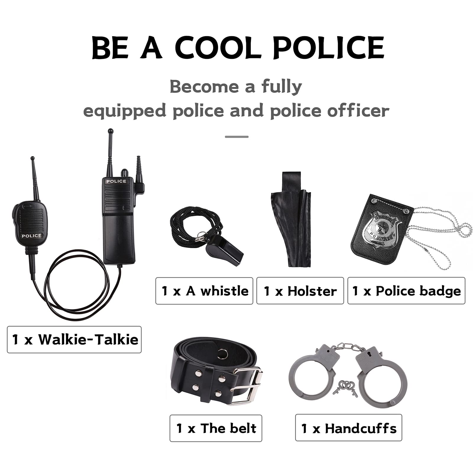 Ekoropshop kids police officer costume pants; easy-fit design for active dress-up.