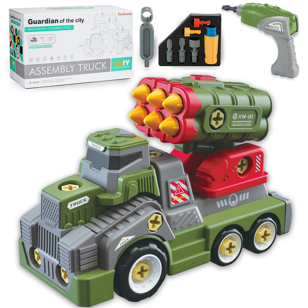 EKU EASYKU 11-inch take-apart army truck drill close-up for hands-on learning
