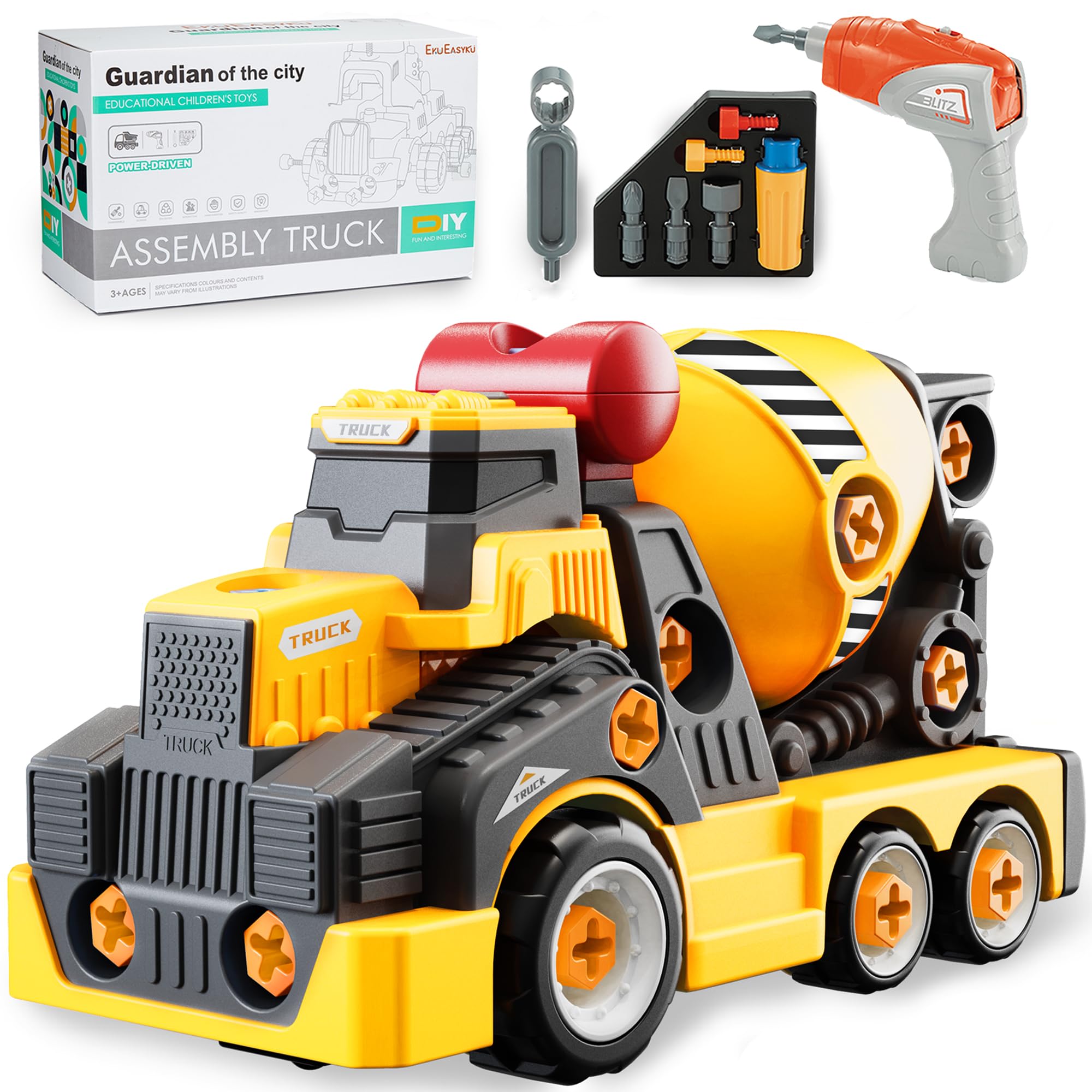 EKU EASYKU cement-mixer-truck-assembly image shows hands-on learning in action.