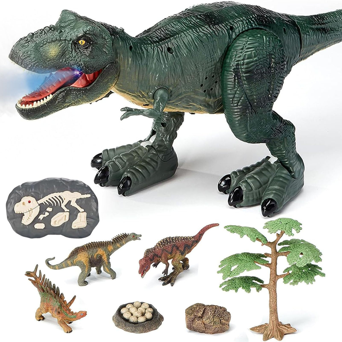 EKU EASYKU RC dinosaur front view—realistic walking for imaginative play.