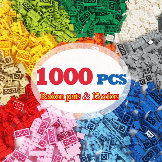 ekuzi 1000-pcs building bricks in random colors for creative play and learning