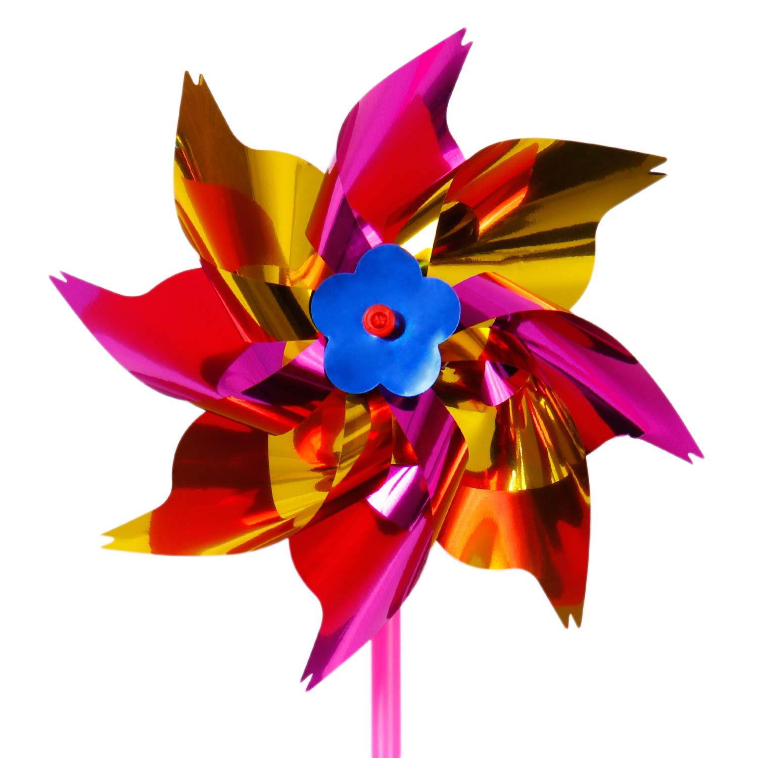 Elcoho assembled windmill stands ready to spin in a breezy garden.