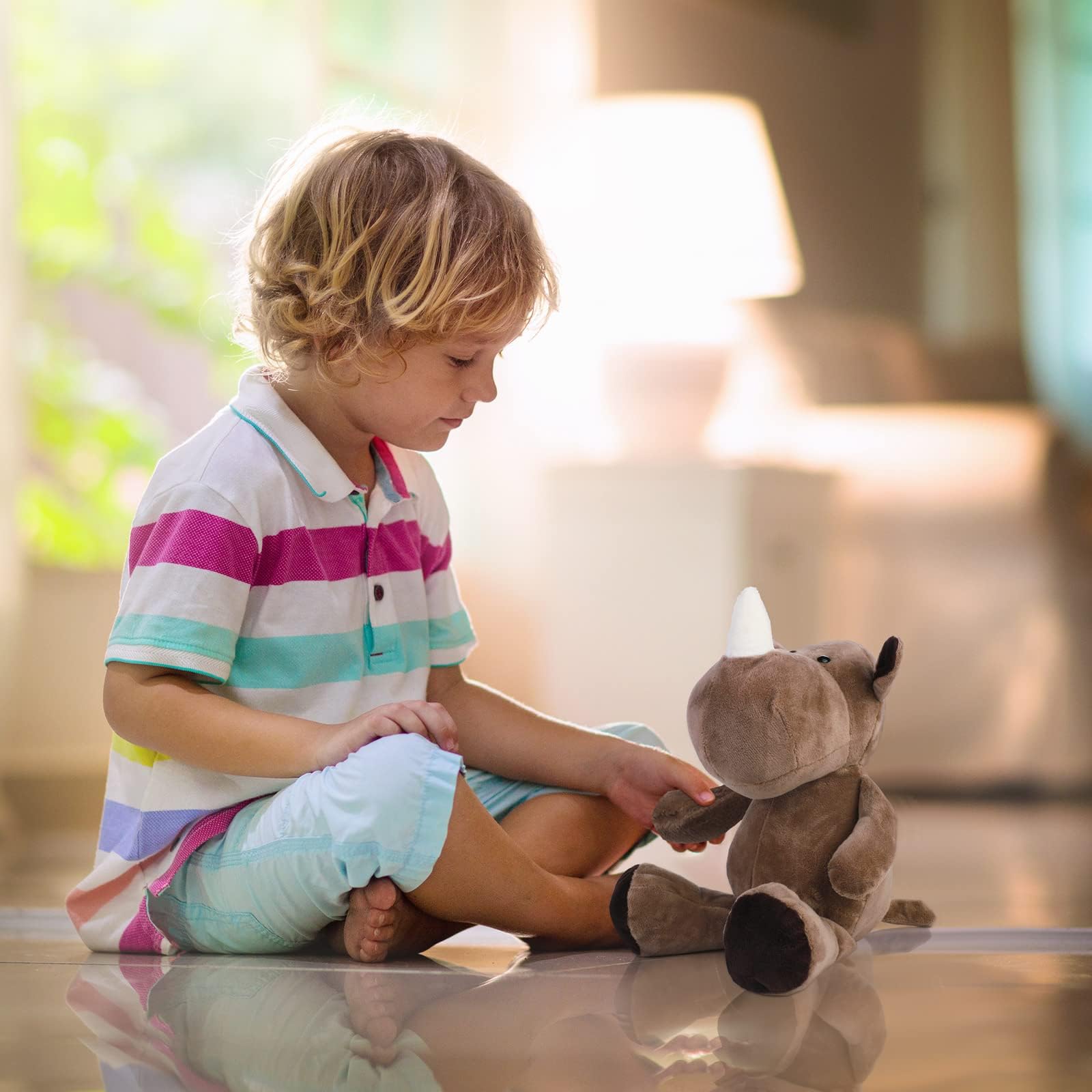 Elcoho zebra plush toy offers high-contrast design for visual engagement.