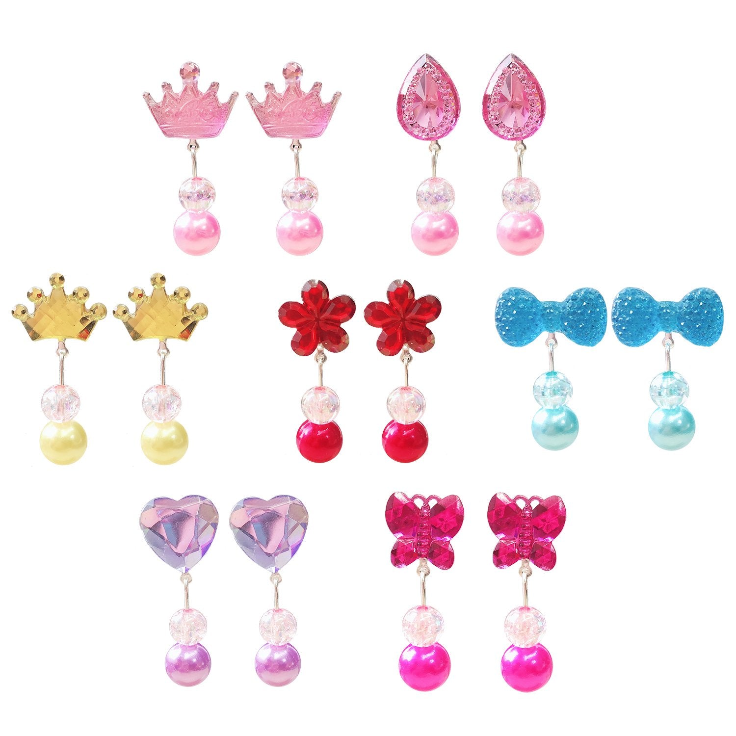 Elesa Miracle earrings closeup sparkles, showing kid-safe alloy design and playful styling.