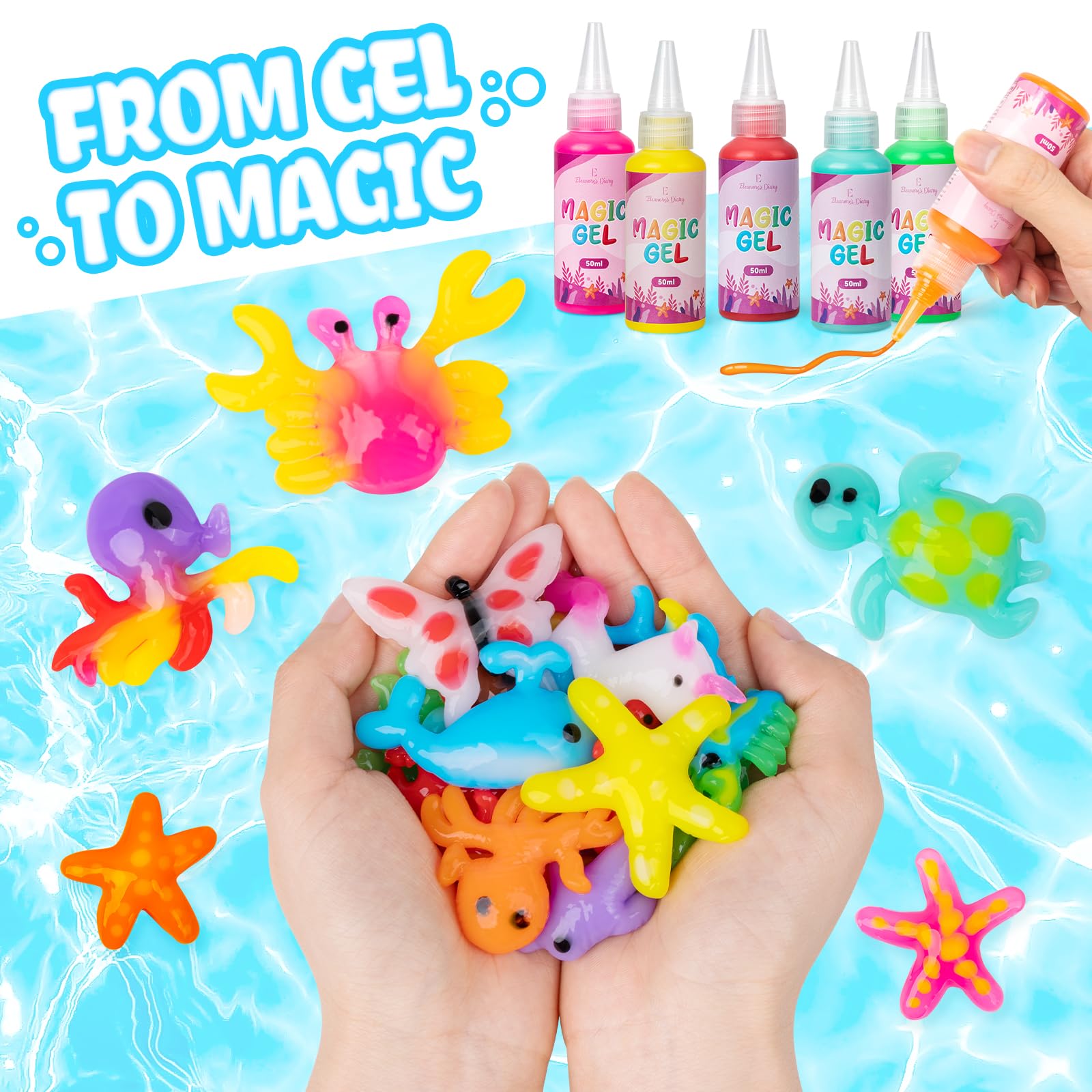Eleanore's Diary fifty milliliter gel bottles with vibrant color for quick DIY projects.