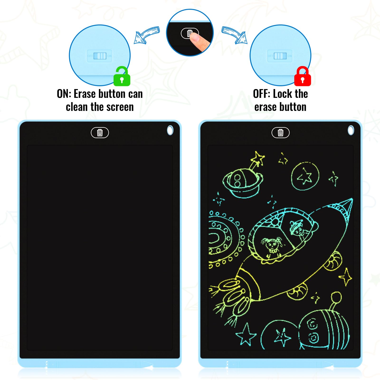 Electight 12-inch screen blue tablet supporting reusable drawing