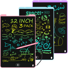 Electight 12-inch LCD doodle board in blue, ideal for mess-free drawing anywhere.