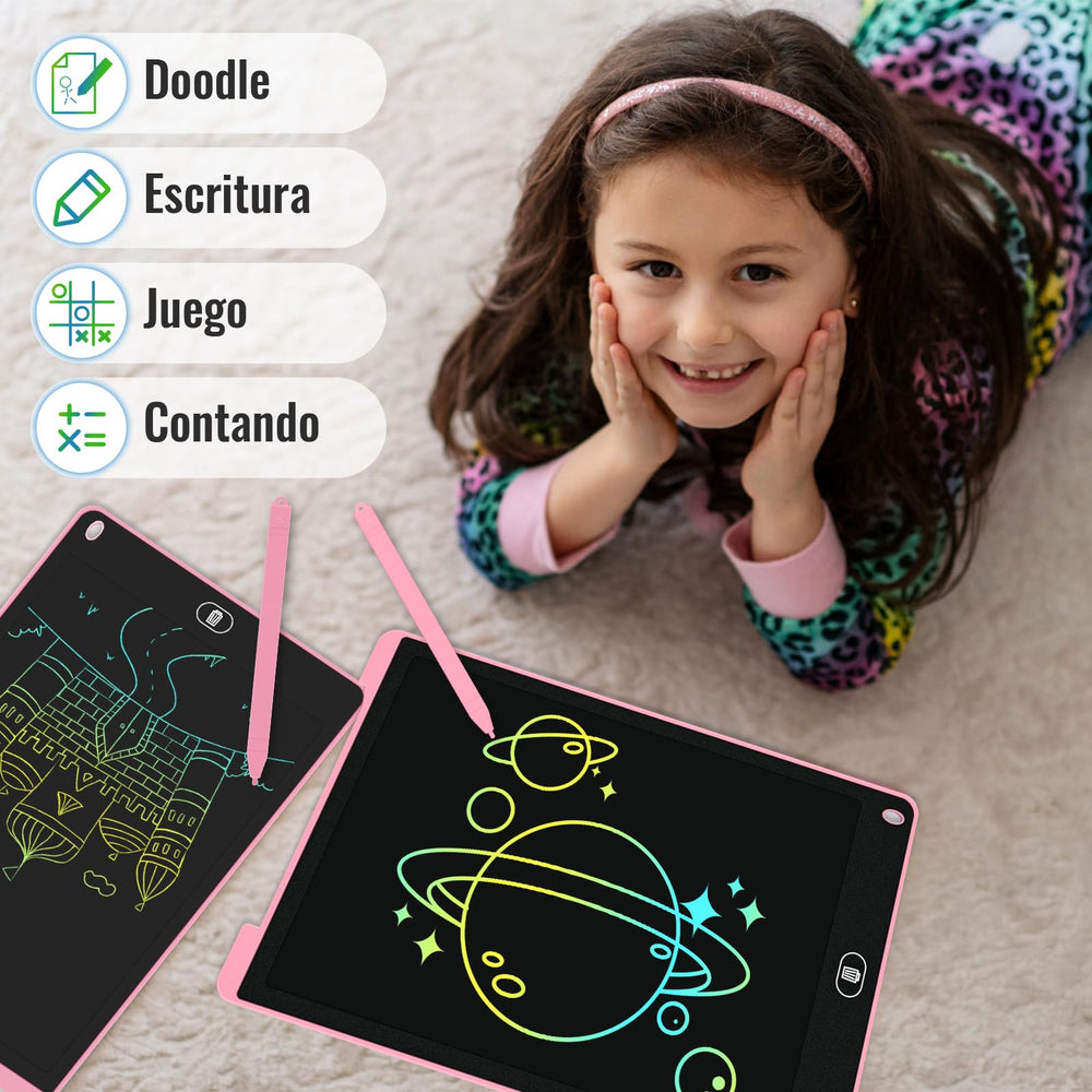 Electight 12-inch doodle board shows colorful lines thanks to pressure sensitivity.