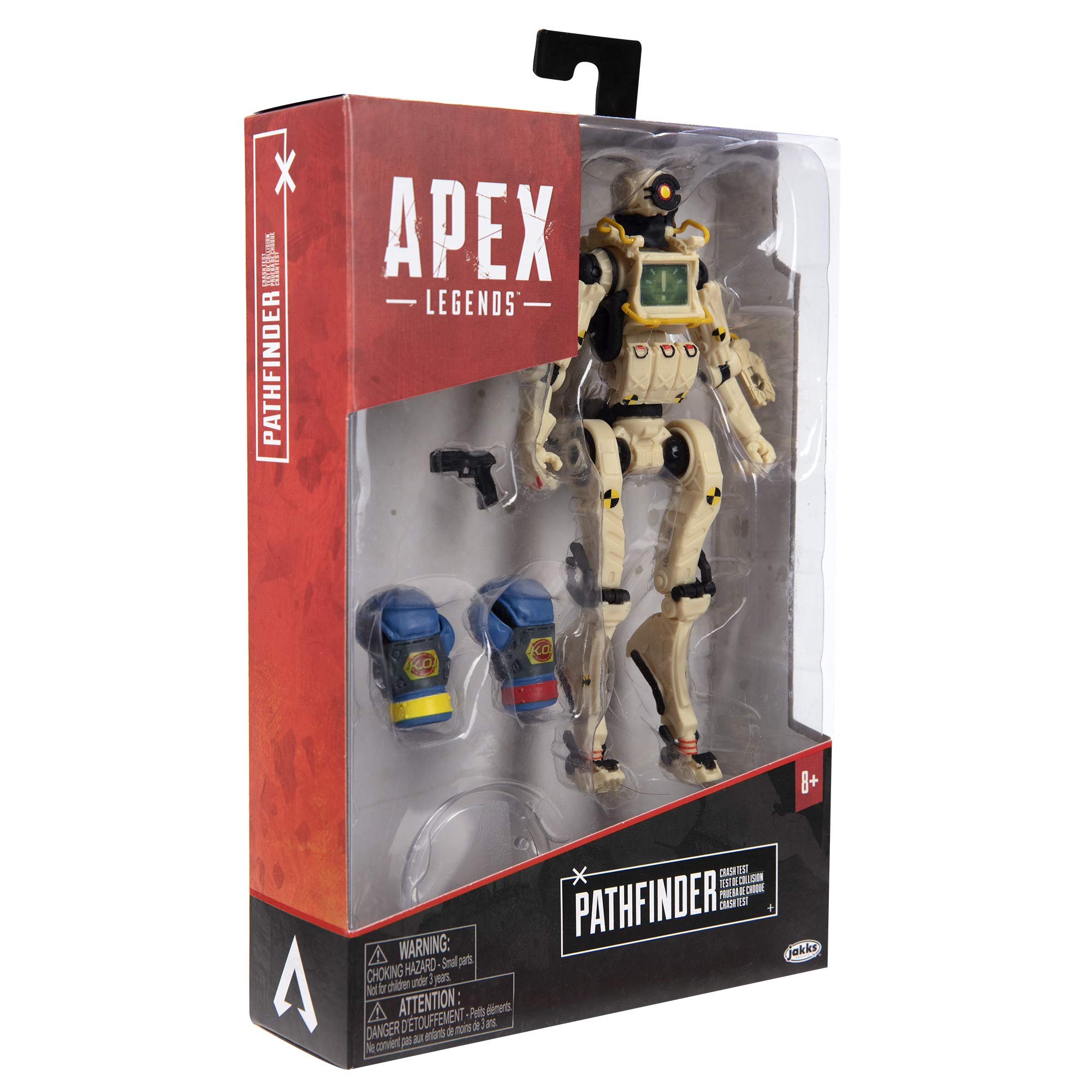 Electronic Arts Apex Legends Pathfinder figure features multiple pose options for display.