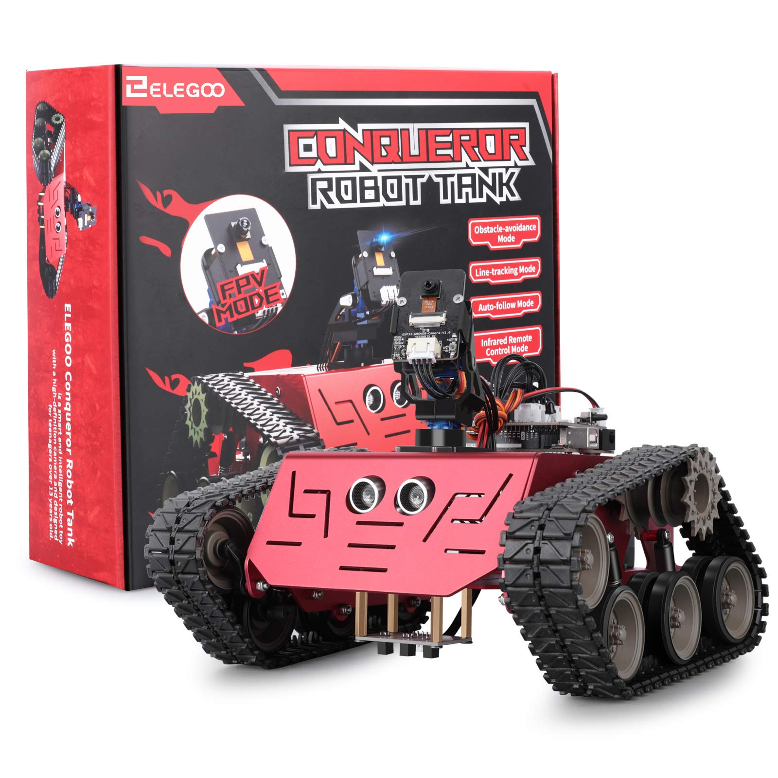 ELEGOO Conqueror robot tank kit durable chassis design for experiments