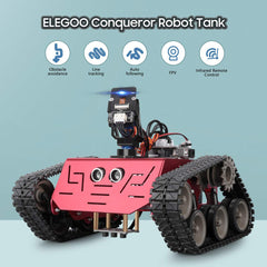 ELEGOO Conqueror robot tank kit UNO R3 setup enables Arduino projects