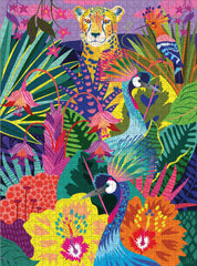 Elena Essex colorful jungle cheetah puzzle art with vivid colors for mindful solving
