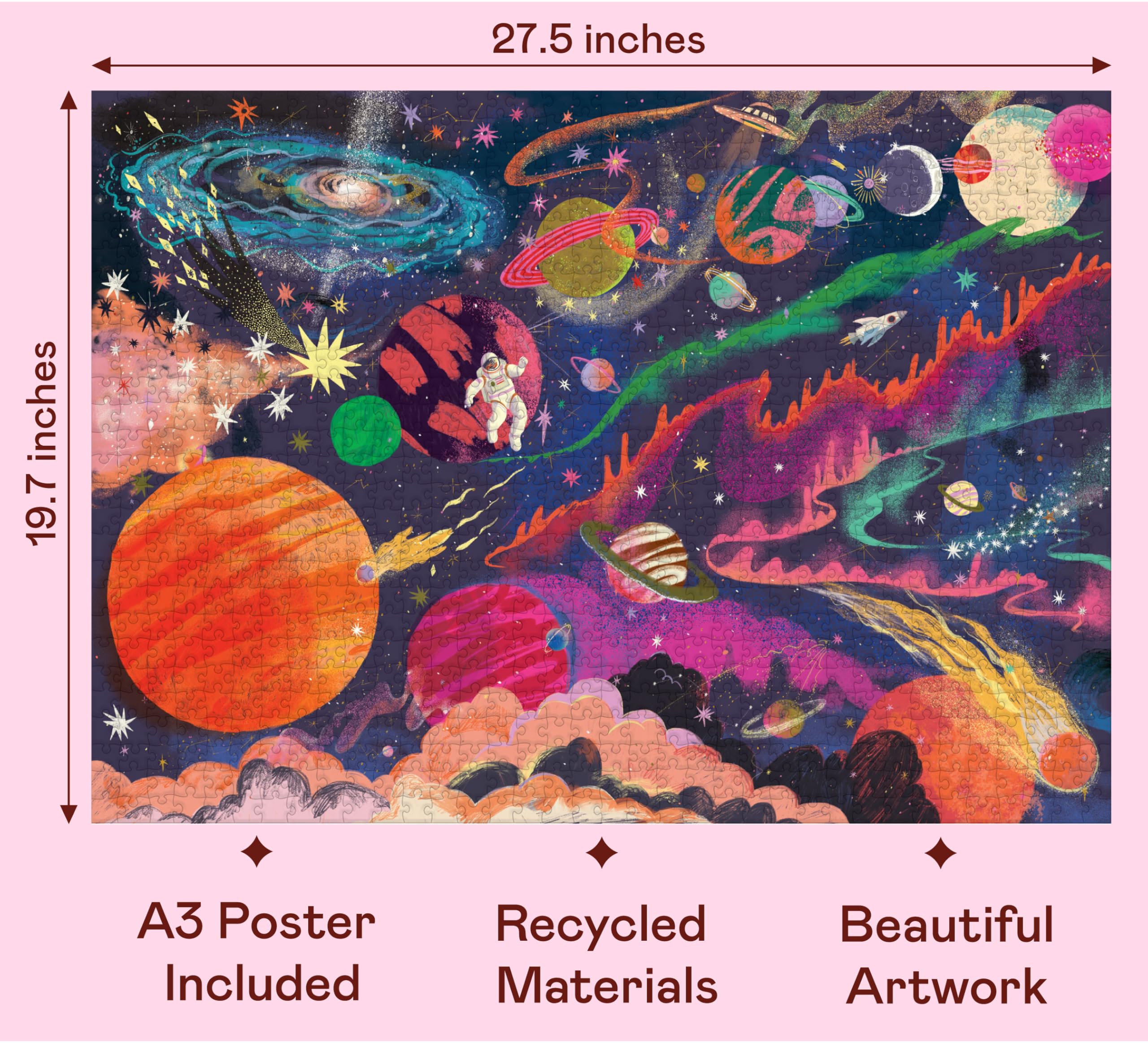 Elena Essex outer-space planets artwork: vibrant colors boost focus during puzzle sessions.