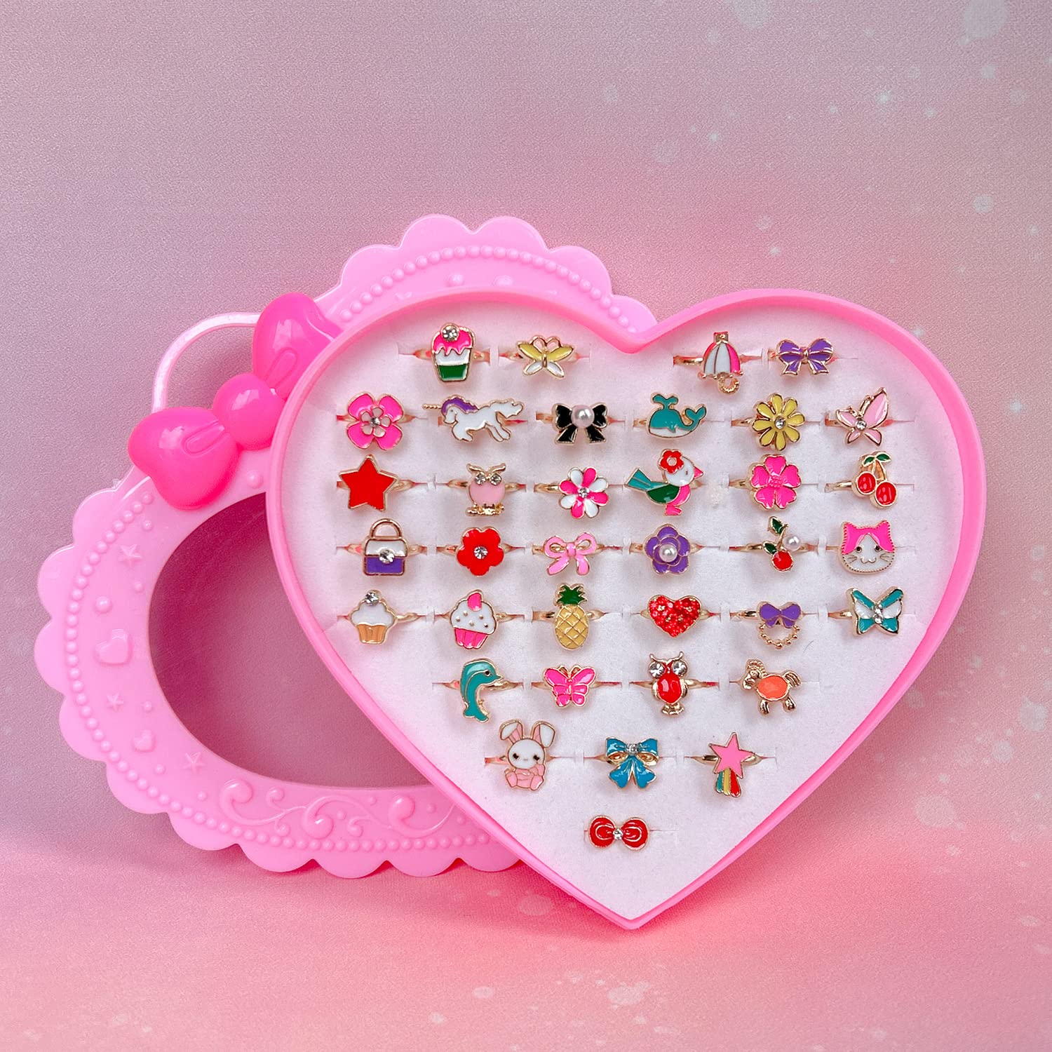 Elesa Miracle 36-piece ring set neatly stored in a box for gifting.