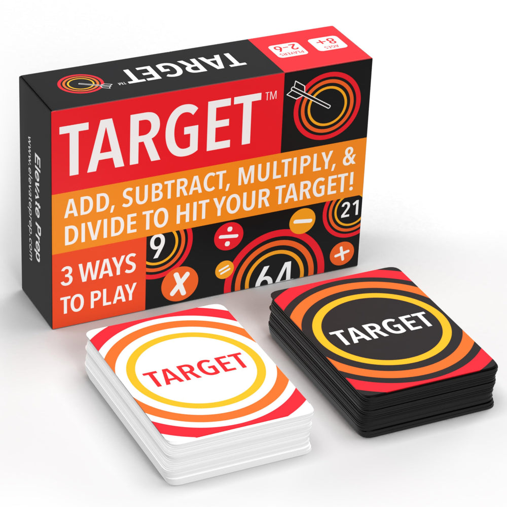 Elevate Prep Target Math Game box ready for classroom challenge and quick rounds.