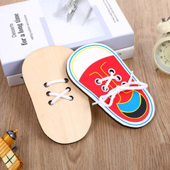ElevateTech wooden lacing board portable design showing compact size for travel and school use