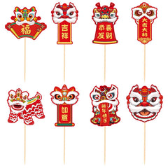 Elevizzle festive motifs CNY topper set enhances party desserts.