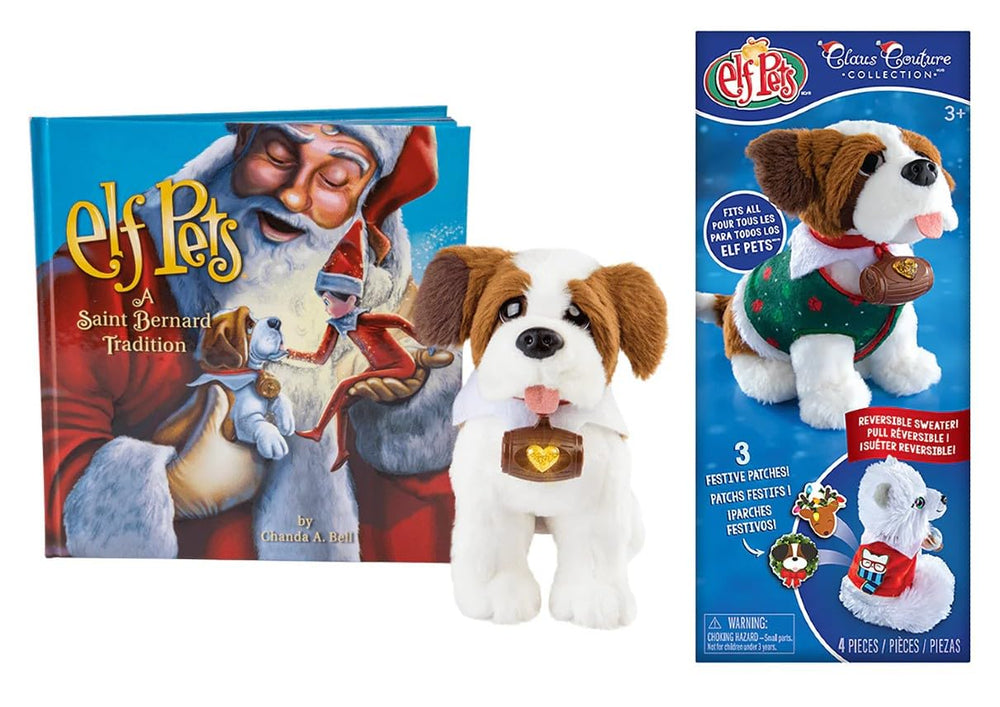 The Elf on the Shelf Elf Pets Saint Bernard Pup for cuddly holiday moments.