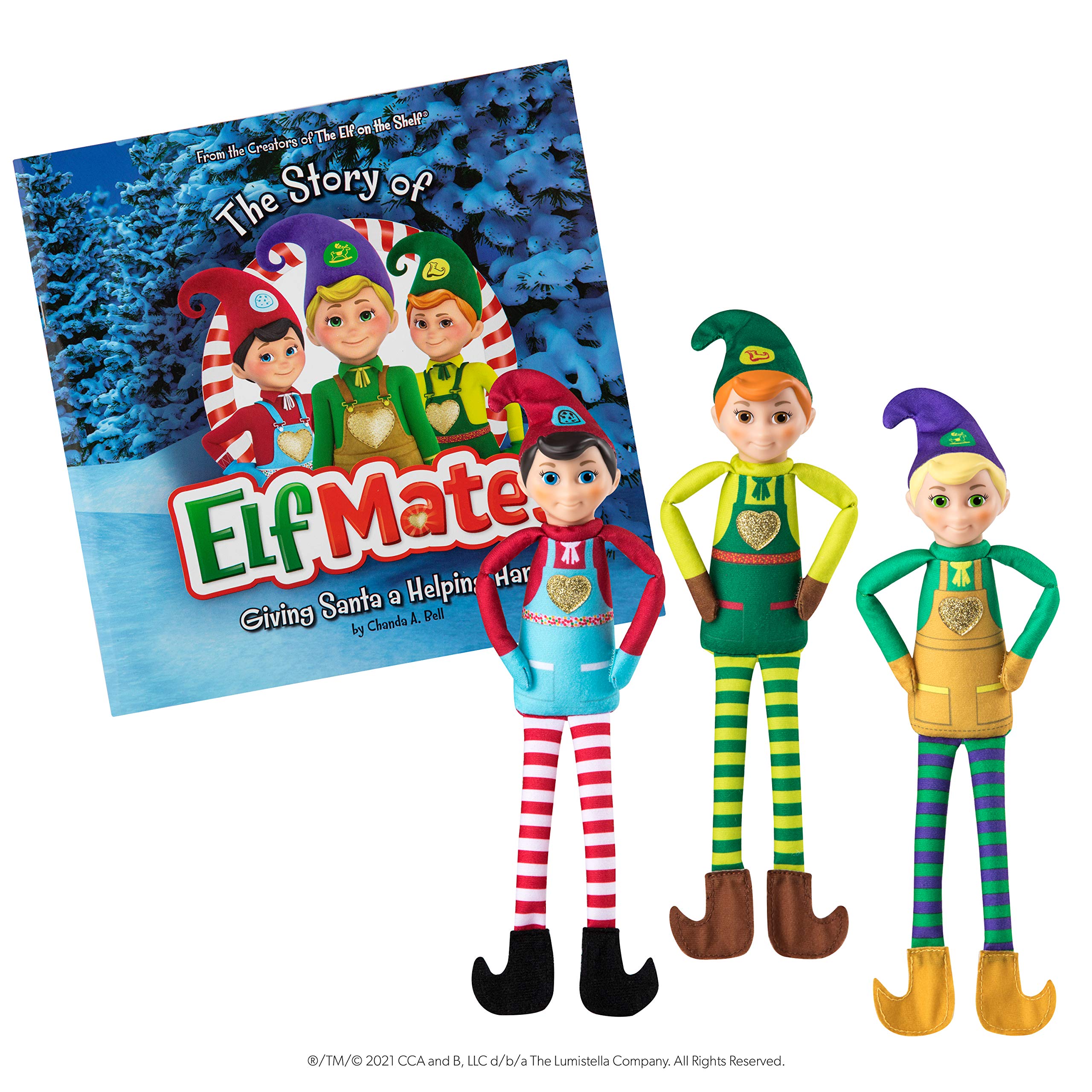 Elf Mates donating items scene motivates kids to give.