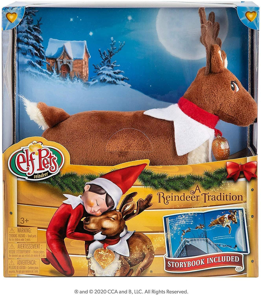 The Elf on the Shelf Pets Reindeer Tradition plush close-up shows soft, inviting texture.