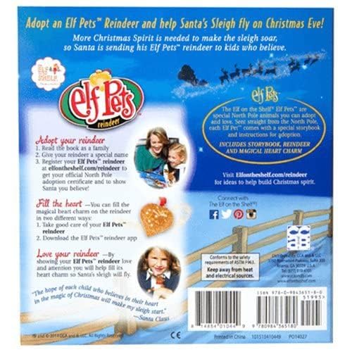 The Elf on the Shelf Pets Reindeer Tradition plush storybook on shelf.