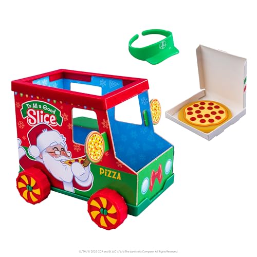 The Elf on the Shelf pizza box ready to roll into a scene.