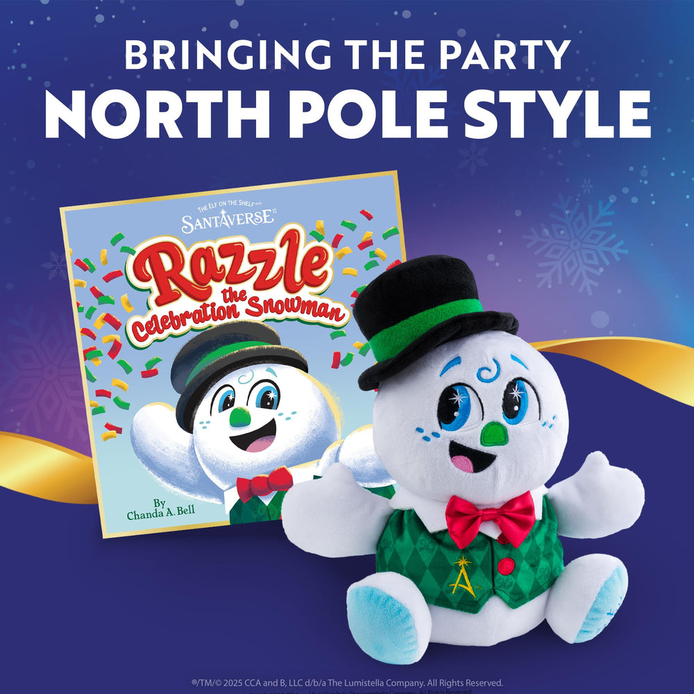 The Elf on the Shelf Razzle anniversary keepsake certificate highlights collectibility.
