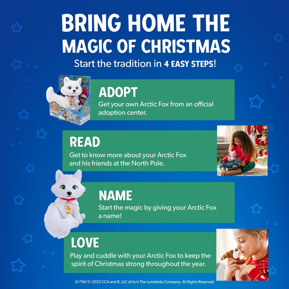 The Elf Pets Arctic Fox enhances bedtime and holiday play with story pairing.