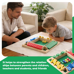 Elfclove Shut The Box dice-rolling action on a smooth, quiet surface