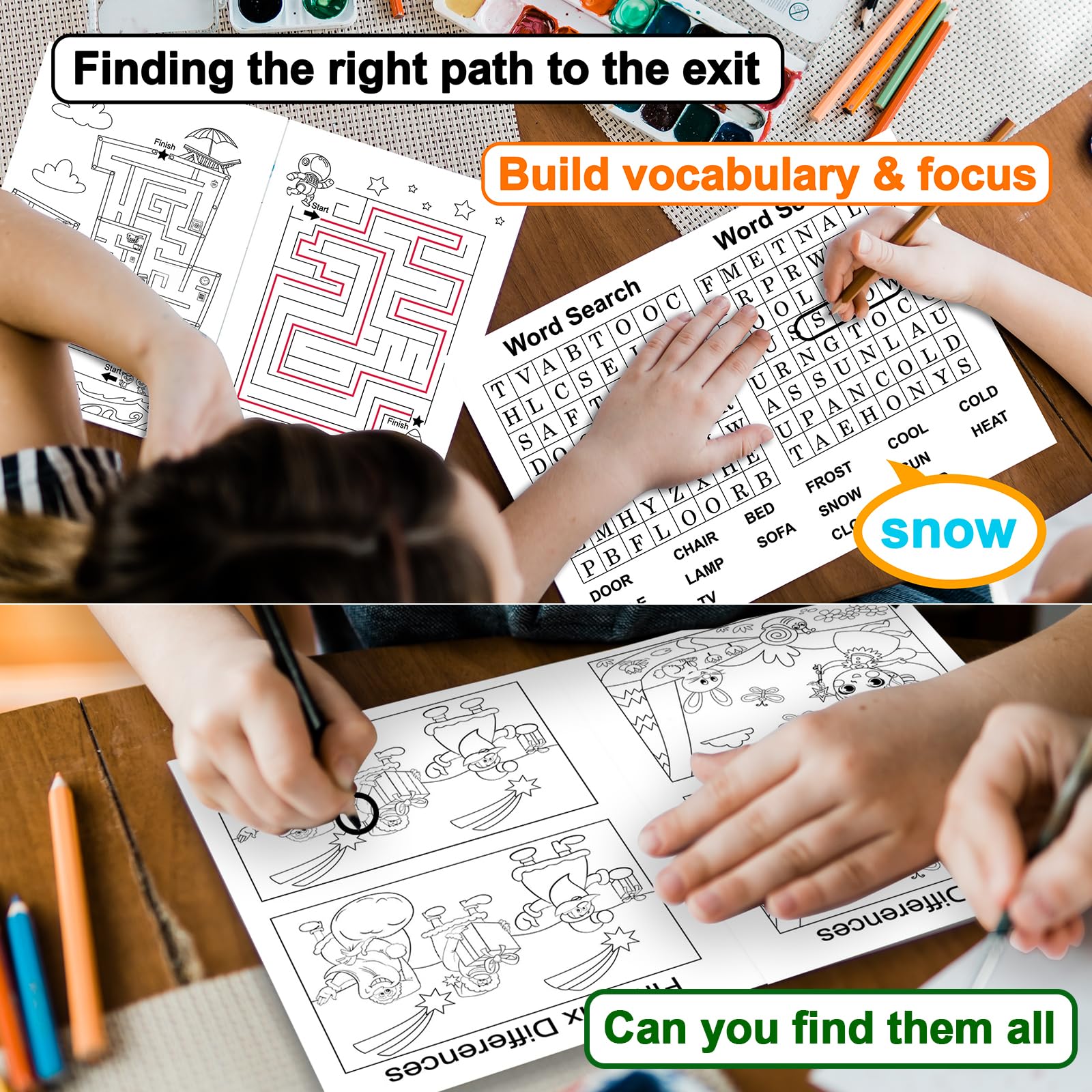 Elfew 20Pack word search puzzles to boost focus and vocabulary in young learners