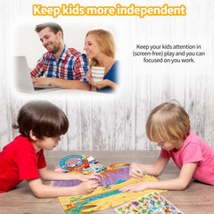 Elfew 6-set 3D sticker book Dinosaurs theme supports sensory exploration and scene building.