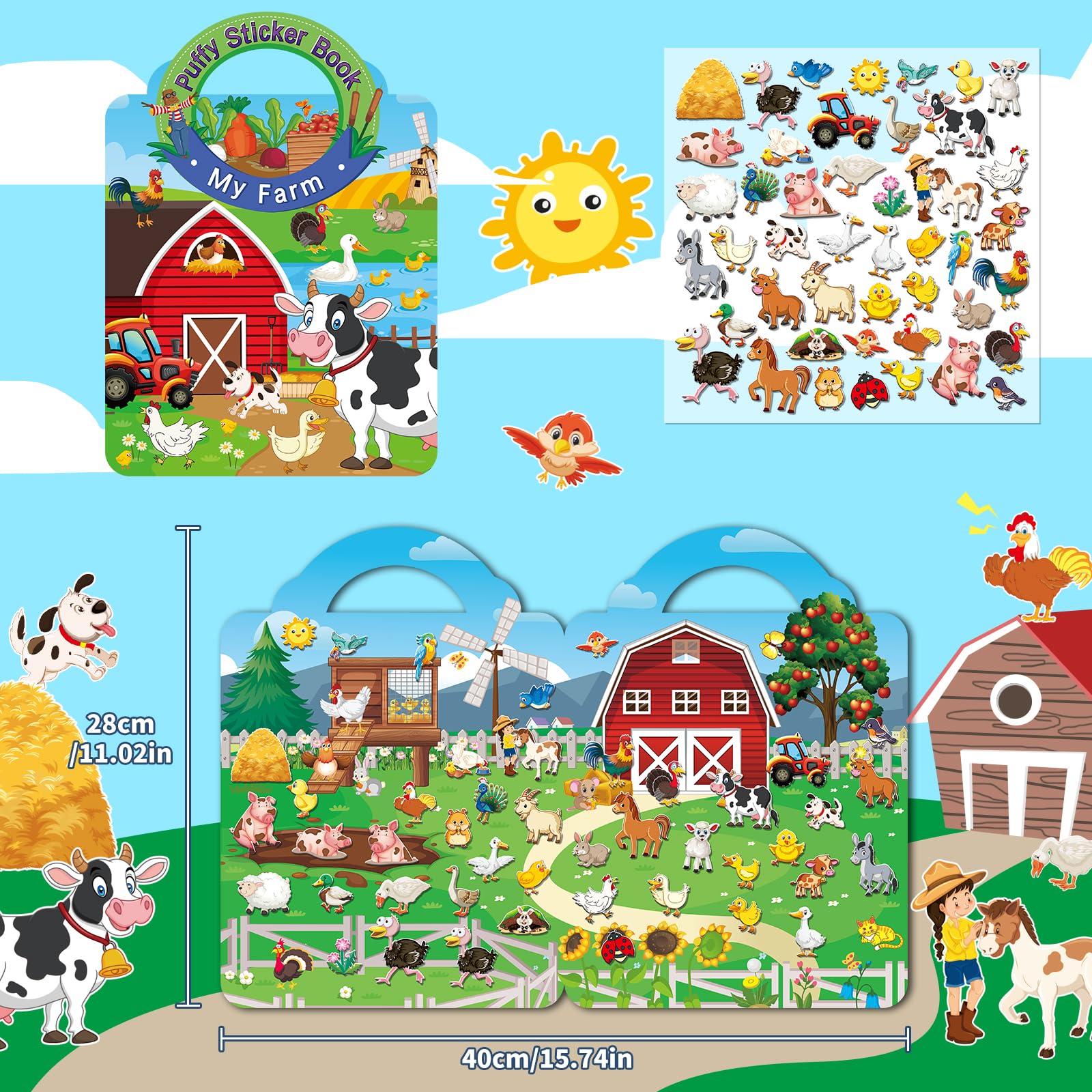 Elfew 6-set 3D sticker book Ocean theme boosts imaginative play during bath or pool time.