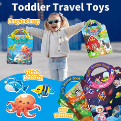Elfew 6-set 3D sticker book Vehicle theme for road-trip creativity.