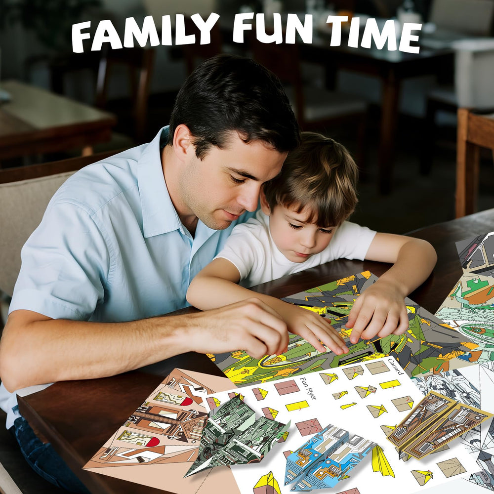 Elfew planes flying indoors and outdoors, encouraging active play.