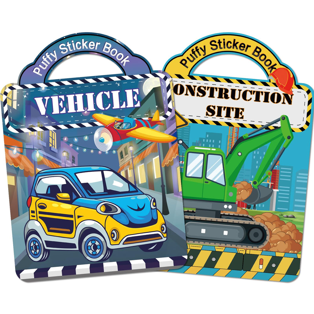 Elfew Puffy Stickers construction scene promotes imaginative play and storytelling.