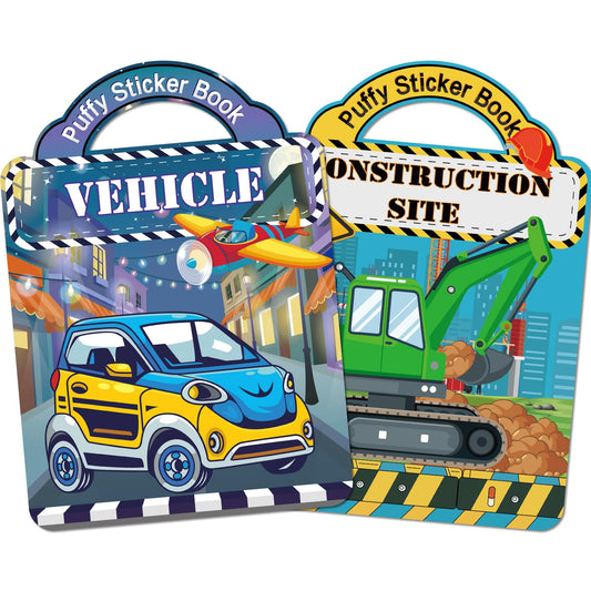 Elfew Puffy Stickers construction scene promotes imaginative play and storytelling.