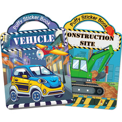 Elfew Puffy Stickers construction scene promotes imaginative play and storytelling.