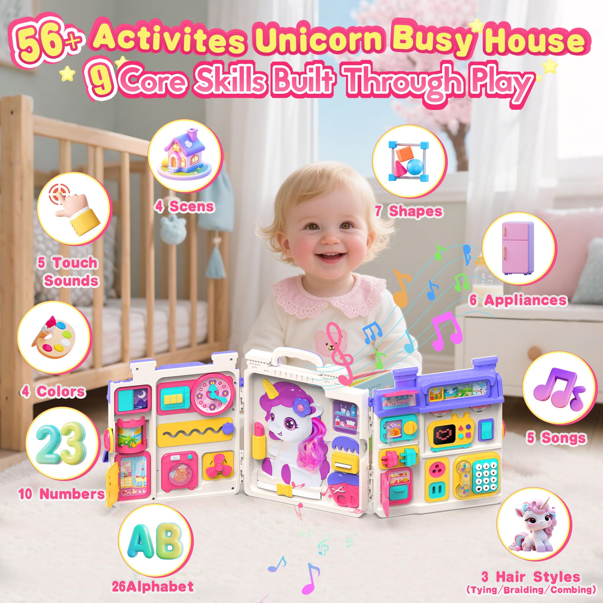 ELFJOY bilingual learning toy showing English and Spanish numbers and letters