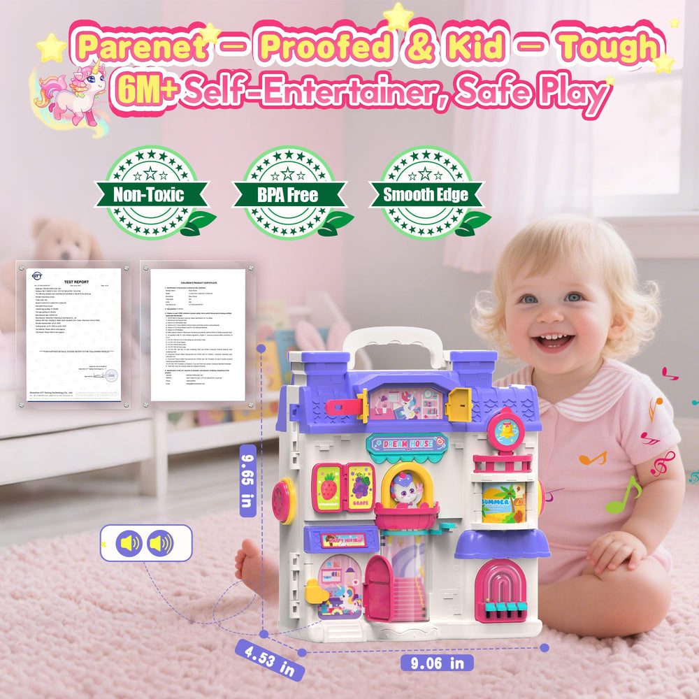 ELFJOY interactive lights, sounds, and buttons to engage toddlers